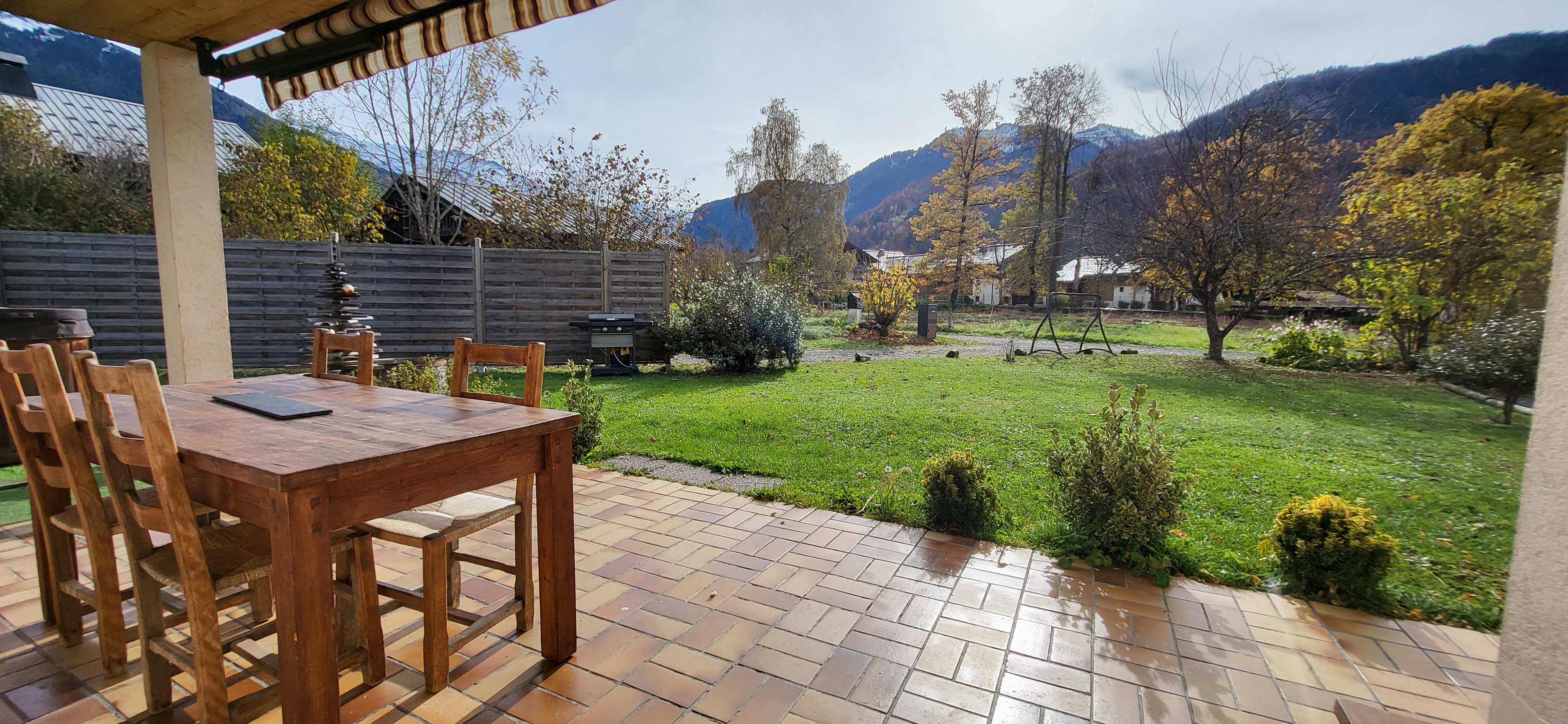 view from garden table